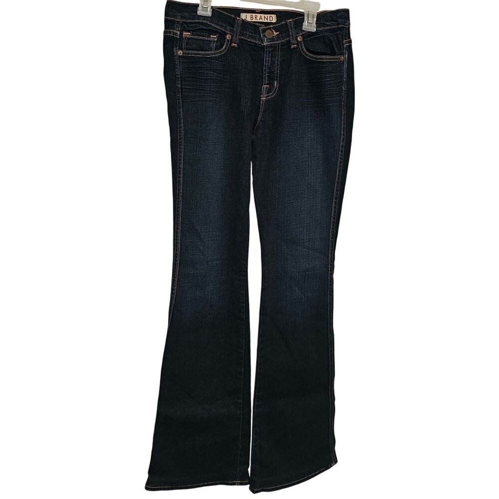 Womens 28‎ Boho Casual Dark Washed Grunge Retro Wide Flared Leg Jeans J Brand